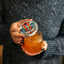 Dangtelis Ø82 su spalvingu liaudies raštu, 10 vnt BROWIN 136951, 6 kabliukai, metalas, Ø82