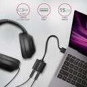 Axagon звуковая карта ADA-12 16 бит, 48 кГц, 2.0 канала, USB 2.0, 3.5 мм, адаптер питания, черный, 0.15 м кабель