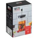 Resto Teekann 90504, 800 ml, Must, Borosilikaatklaas, Plastfilter, Ruudukujuline kuju, Plastkatte