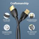 Vention HDMI kabelis 2M AAIBH, 2m, 18Gbit/s, 4.5mm, 3D, zelta kontakts, elastīgs, melns
