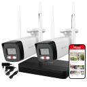 IKS-2044BH Easylink Wi-Fi 6 Bezvadu Video Komplekts 4MP 2x Bullet Kamera + WiFi NVS HiLook IKS-2044BH-PH/W