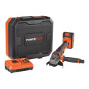 Akumuliatorinis kampinis šlifuoklis 20V, Ø115mm, 2x20V, 5,0/2,5Ah, POWDP35150 POWERPLUS