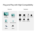 USB 3.0 Type-C&A SD ja microSD 3.0 kaardilugeja, TP-Link, UA430D, 1*USB 3.0 Type-C, 5Gbps, 1*USB 3.0 Type-A, 5Gbps, 1*SD, USH-I, kuni 200 MB/s, 2TB Max, 1*microSD(TF), USH-I, kuni 200 MB/s, 2TB Max, CE, FCC, RoHS, BSMI