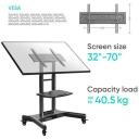 Onkron TV alus TS1350-B, 32-70 tolli, maksimaalne kandev&otilde;ime 40.5 kg, VESA 100x100-600x400 mm, k&otilde;rguse reguleerimine 870-1175 mm