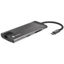 Natec USB-C Multiport Adapter NMP-1690, 0.15 m, 3x USB 3.0, HDMI 4K, RJ45, SD, microSD, USB-C PD