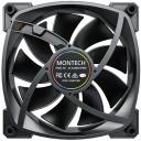 Montech Datora ventilators RX140PWMBLACK, 140mm, 540-1760RPM, 27.9dB, 90.5cfm, RGB apgaismojums, 4-pin PWM