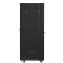 Lanberg Vaba seisev rack 19" 37U FF01-6837-12B, 600mm, 800mm, 800kg, 4 ventilaatorit, Karastatud klaas, Teras