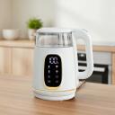 Adler Kettle with LED Display AD 1305wg, 2200 W, 1.7 L, Plastic, 360&deg; rotational base, White/Gold