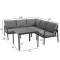 Sodo baldų komplektas ADRIAN stalas, kampinė sofa 21181 HOME4YOU