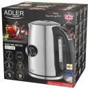 Adler Veekeetja AD 1340, 2200 W, 1.7 L, roostevaba teras, 360&deg; p&ouml;&ouml;ratav alus, LCD ekraan, automaatne v&auml;ljal&uuml;litus