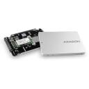 Axagon SSD Priedas Laikiklis Dėžutė 2.5" RSS-M2SD, 100x70x7mm, sidabrinė