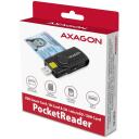 Axagon nutikas kaardilugeja CRE-SMP2A USB-C, USB 2.0, 4 pesa, microSD kaart, SIM, must, CE, RoHS