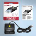 Axagon i&scaron;manioji kortelių skaityklė CRE-SM3N USB 2.0, kabelio ilgis 1.3 m, svoris 57 g, juoda, palaiko T=0 ir T=1, Plug and Play