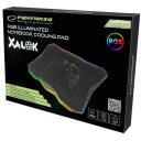 Esperanza Klēpjdatoru dzesētājs EGC110, 43.2 cm, 800 rpm, 63 CFM, 2 x USB 2.0, LED RGB apgaismojums