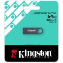 Kingston DataTraveler SE9 G3 KE-U2X64-1AC, 64 GB, USB 3.2 Gen 1, 220 MB/s, 100 MB/s, metalas, tamsiai nikelis