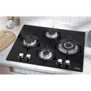 Iseasy gāzes plīts MGBG-654A, 4 degļi, 3.3 kW, 2.7 kW, 1.75 kW, 1 kW, dro&scaron;ības vārsts, stikla panelis 8 mm