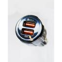 Manta Auto lādētājs MCC01QC3, 2xUSB, 5V 2000mA, 5V 2,4A, 9V 1,8A, 12V 1,5A, 12V-24V, aizsardzība pret īssavienojumu