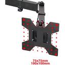 Esperanza ERW017 galda stiprinājums monitoram 10-27'', 8kg, melns, VESA 75x75mm, 100x100mm, 360&deg; rotācija, 89&deg; slīpums