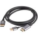 Lanberg HDMI (M) uz Displayport (M) kabelis 4K, CA-HDDP-20CU-0018-BK, 1.8 m, 4K60Hz, 2K144Hz, 1920x1080 240Hz