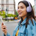 Manta Bezvadu austiņas HDP1001PU, 600mAh, 50h, Bluetooth 5.3, 4 mikrofoni, USB-C, ciets futrālis