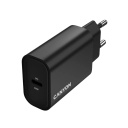 Compact wall USB charger with 30 W maximum power and 1×PD USB C port OnCharge 30CL Max Power 30W EU Black CNE-CHA30CLB CANYON