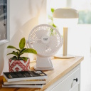 Įkraunamas stalo ventiliatorius su spaustuku 3 greičiai AD 7342 &Oslash; 15.5 cm osciliacija 5 W Balta Adler