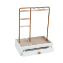 Juvelierizstrādājumu statīvs LARA H26cm, ar atvilktni, balts 85564