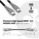 Club3D HDMI uz HDMI kabelis CAC-1311 1 m, 4K 60Hz, 18 Gbit/s, 3D, Premium High Speed ar Ethernet