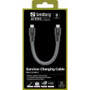 Sandberg USB-C kabelis 441-66, 0,2 m, 100 W, USB-C vīrie&scaron;u, USB-C vīrie&scaron;u, ātra uzlāde, Kevlar apvalks