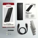 Axagon корпус SSD EEM2-UB2 USB-C 10Gbps, M.2, черный, 115 x 39 x 11 мм, 3 термопроводящие прокладки
