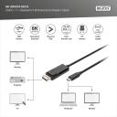 Digitus video adapteris kabelis 2 m AK-300334-020-S, 24 pin USB-C, 20 pin DisplayPort, 8K30Hz, 4K144Hz, MST, bi-direkc.