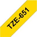 Brother TZe-651 laminēta lente, 8 m, 2.4 cm, melns uz dzeltena, TZe, 1 kasete, pa&scaron;līmējo&scaron;a, iek&scaron;/ārpus