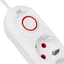 Maclean pagarinātājs MCE395 W, 110-240V AC, 50/60Hz, 2.1A, 5x F, 3x USB A, 1.5m, balts