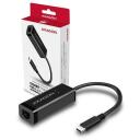 Axagon USB-C gigabit ethernet adapteris ADE-SRC, 1000 Mbit/s, 1 RJ-45 prievadas, USB maitinamas, Plug and Play, VLAN palaikymas
