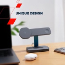 Беспроводная зарядная станция 3 in 1 мощностью 15 Вт Hexagon 310 Светло Серый Оранжевый CNS-WCS310LGOR CANYON