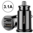 Baseus Auto Laadija, CCALL-ML01, 2xUSB, 5V, 3.1A, 15W, must, 2 laadimisporti