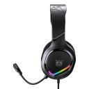 ONIKUMA X31 vadu spēļu austiņas 50 mm draiveri RGB apgaismojums 360&deg; regulējams mikrofons USB + 3,5 mm kabelis saderīgs ar PC, klēpjdatoriem un konsolēm melns