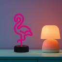 Manta Dekoratiivne lamp SNL79PK, 5 W, 12 cm, 10 cm, 25 cm, 3 x AA, 5 V, 2 m, LED, Flamingo