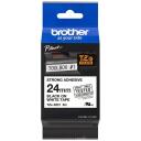 Brother TZe-S251 laminēta līmlente, 8 m, 2.4 cm, melns uz balta, termiskā pārnese, ekstra stipra līme