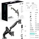 Onkron monitor, G200-B, 2 ekraanile 33-81.3 cm, kandev&otilde;ime 1-9 kg, VESA 75x75, 100x100 mm, kallutus -90&deg; kuni +45&deg;, p&ouml;&ouml;ramine 180&deg;
