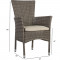 Садовый стул PALOMA с подушкой 57x59xH90 см, металлический каркас с плетением из пластика, коричневато-серый 21135 HOME4YOU