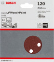 Slīppapīrs,kokam,PEX D=125mm,K120,5 gab., Ekscentra slīpma&scaron;īnām, ekscentra slīpma&scaron;īnām ar putekļu maisu C430 EXPERT FOR WOOD AND PAINT, 2608605643 BOSCH