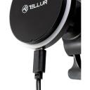 Tellur Juhtmevaba laadija TLL151431, 5V/9V/12V 2A, 15W, USB-C, MagSafe &uuml;hilduv, auto &otilde;huavade hoidik