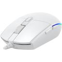 Baracuda Игровая мышь BGM-112 CRAB-W, 3600 DPI, 1.5m, 6 кнопок, белая, оптический сенсор, подсветка