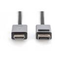 Digitus DisplayPort HDMI adapterkaabel DB-340202-018-S, 1,8m, 4K 30Hz, DP mees, HDMI t&uuml;&uuml;p A mees, HDCP tugi