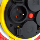 Metāla kabelis uz ruļļa 50m, 3x1,5mm, 4 kontaktligzdas, pārslodzes aizsardzība, AW70261, AWTOOLS