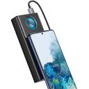 Baseus Amblight akumulators PPLG000101, 30000mAh, 4xUSB, USB-C, 65W, melns, LED displejs, 5 porti