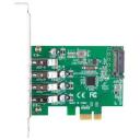 Lanberg PCI.EX-> USB 3.1 Gen1 PCE-US3-004, 4xUSB 3.1 Gen 1, 1xSATA 15 pin, PCIe, kuni 5 Gbps, Plug and Play