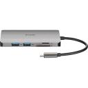 D-Link dokkimisjaam DUB-M810, 8-in-1, 4K HDMI, Gigabit Ethernet, USB 3.0, USB-C koos toite&uuml;lekandega, SD/microSD kaardilugeja