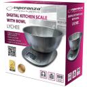 Esperanza virtuves svari EKS008, 5000g, 1g, LCD displejs, 2L bļoda, nerūsējo&scaron;ais tērauds, tarra funkcija